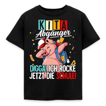 Kita Abgänger - Kinder T-Shirt - Schwarz - Vorne - AI Model Kid Female (0cm)