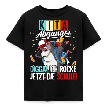 Kita Abgänger - Kinder T-Shirt - Schwarz - Vorne - AI Model Kid Female (0cm)