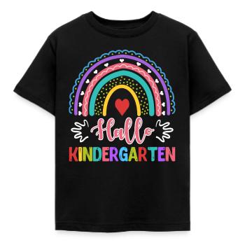 Hallo Kindergarten Tschüss Tagesmutter - Kinder T-Shirt - Schwarz - Vorne - AI Model Kid Female (0cm)