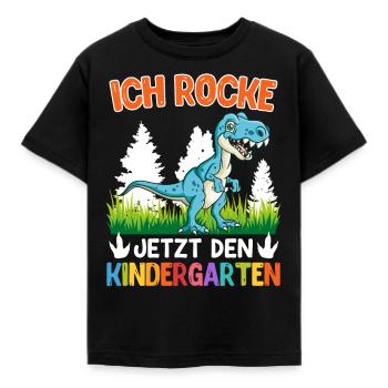 Kindergartenkind Ich rocke jetzt den Kindergarten - Kinder T-Shirt - Schwarz - Vorne - AI Model Kid Female (0cm)