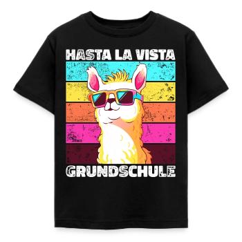 Hasta La Vista Grundschule 5. KLasse Lama Alpaka - Kinder T-Shirt - Schwarz - Vorne - AI Model Kid Female (0cm)