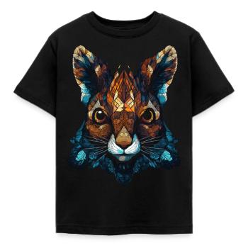 Eichhörnchen Waldtiere Polygon Kunstwerk Geschenk - Kinder T-Shirt - Schwarz - Vorne - AI Model Kid Female (0cm)