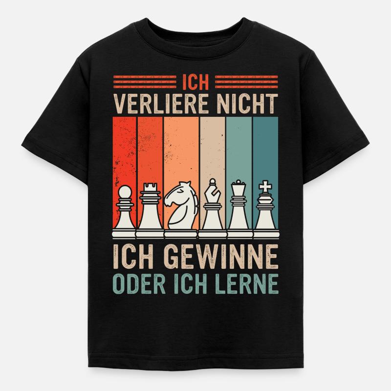 Schach Schachspieler Schachfigur - Kinder T-Shirt - Schwarz