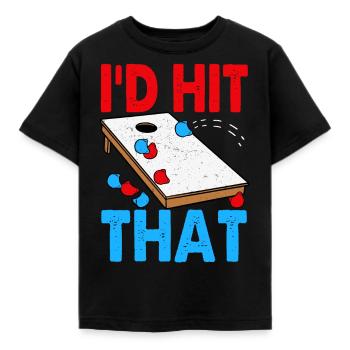 Lustiges Cornhole Corn Hole - Kinder T-Shirt - Schwarz - Vorne - AI Model Kid Female (0cm)