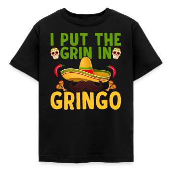 Mettez Grin In Gringo Proud Gringos - T-shirt Enfant - noir - Devant - AI Model Kid Female (0cm)