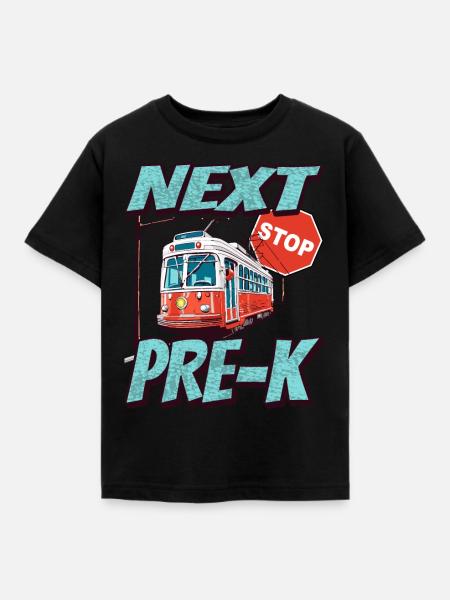 Nearest stop: Grundschule - Kids Straßenbahn - Kids' T-Shirt - black