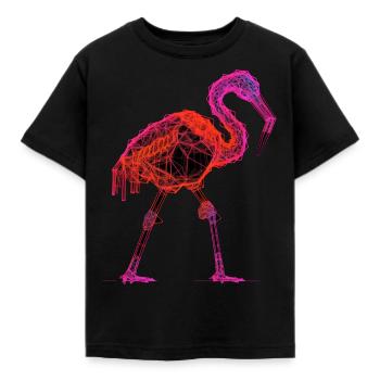 Flamingo Afrika Exotischer Vogel Tier Geometrisch - Kinder T-Shirt - Schwarz - Vorne - AI Model Kid Female (0cm)