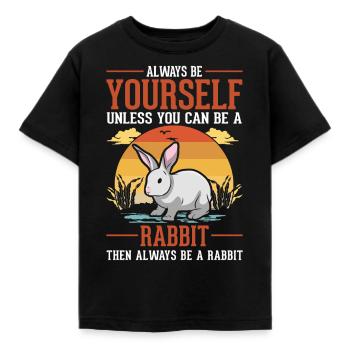 Lapin lapin lapin lapin - T-shirt Enfant - noir - Devant - AI Model Kid Female (0cm)