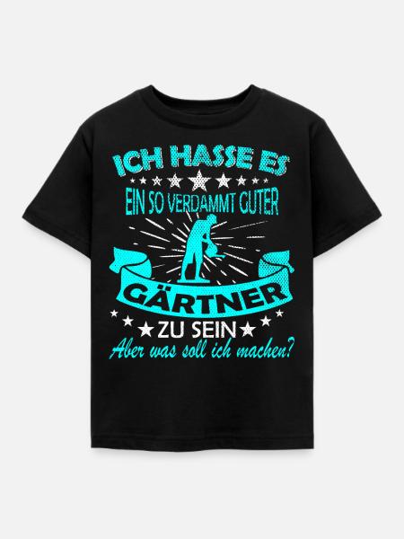 Gärtner Spruch Geschenk - Kinder T-Shirt - Schwarz