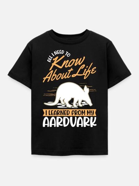 Erdferkel Geschenk Aardvark - Kinder T-Shirt - Schwarz