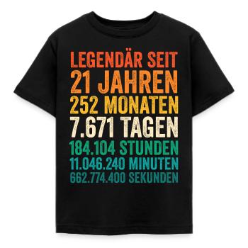 21 Jahre Einundzwanzigster Geburtstag - Kinder T-Shirt - Schwarz - Vorne - AI Model Kid Female (0cm)