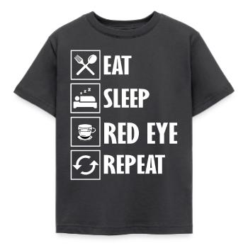 Red Eye Coffee Shirt - Kids' T-Shirt - dark grey - Front - AI Model Kid Female (0cm)