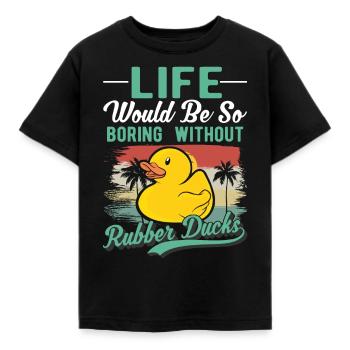 Rubber Duck Gift Rubber Duck Rubber Duck - Kids' T-Shirt - black - Front - AI Model Kid Female (0cm)