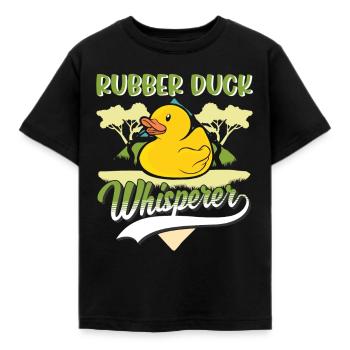 Rubber Ducks Whisperers Rubber Duck Rubber Duck - Kids' T-Shirt - black - Front - AI Model Kid Female (0cm)