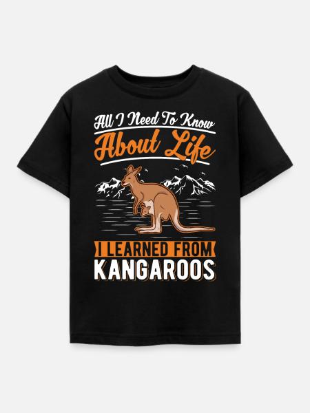 Känguru Australien Australisches Kangaroo - Kinder T-Shirt - Schwarz
