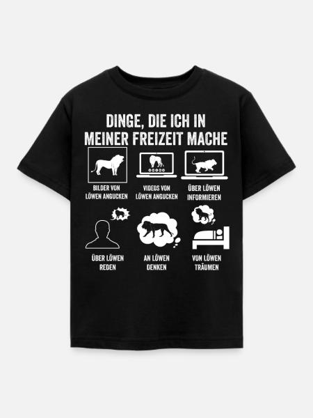 Löwe Löwen - Kinder T-Shirt - Schwarz