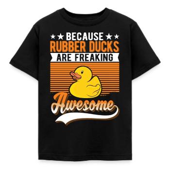 Rubber Duck Gift Rubber Duck Rubber Duck - Kids' T-Shirt - black - Front - AI Model Kid Female (0cm)
