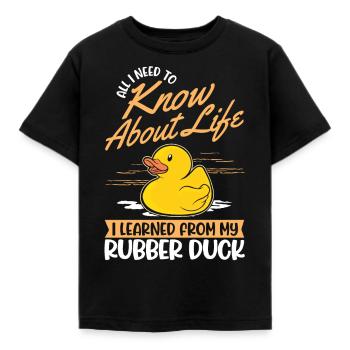 Rubber Duck Lover Rubber Duck Rubber Duck - Kids' T-Shirt - black - Front - AI Model Kid Female (0cm)