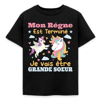 Annonce Grossesse Futur Grande Soeur Cadeau - T-shirt Enfant - noir - Devant - AI Model Kid Female (0cm)