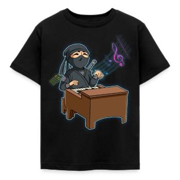Pianiste Ninja - T-shirt Enfant - noir - Devant - AI Model Kid Female (0cm)