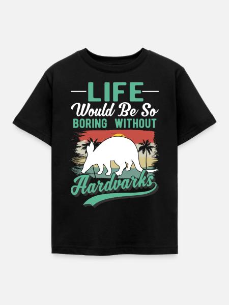 Erdferkel Geschenk Aardvark - Kinder T-Shirt - Schwarz