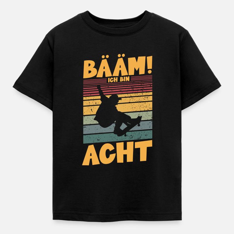 Bääm! Ich bin 8 - Kinder T-Shirt - Schwarz
