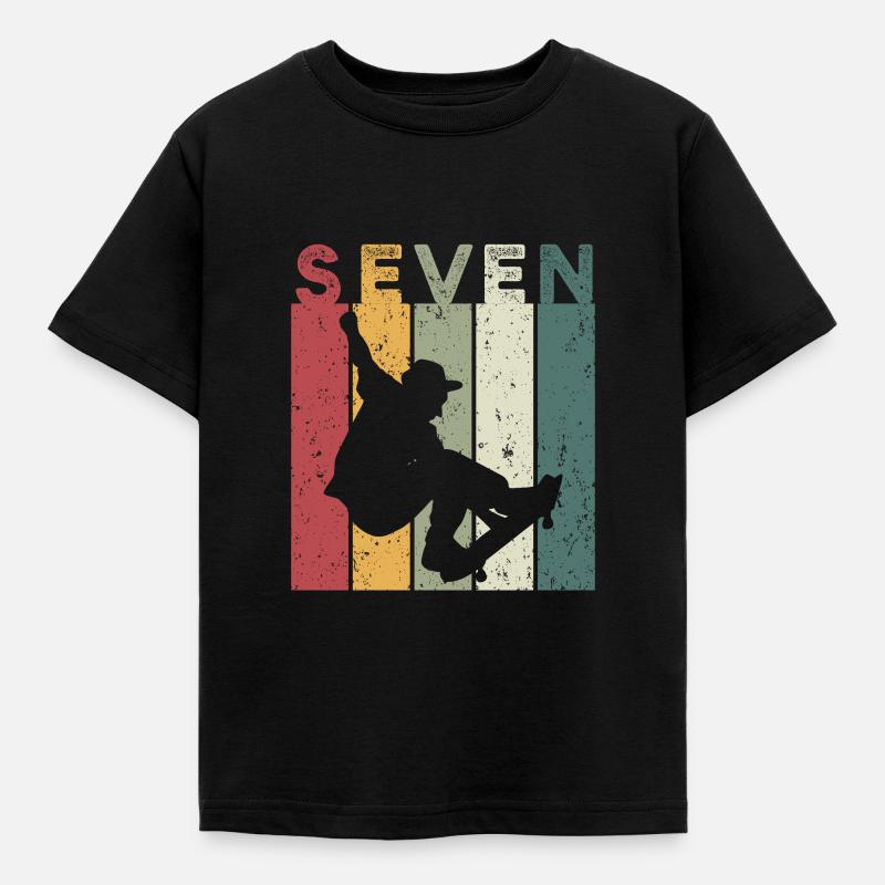 Seven - Kinder T-Shirt - Schwarz