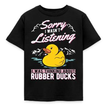 Rubber Duck Gift Rubber Duck Rubber Duck - Kids' T-Shirt - black - Front - AI Model Kid Female (0cm)