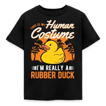 Rubber Duck Halloween Rubber Duck Rubber Duck - Kids' T-Shirt - black - Front - AI Model Kid Female (0cm)