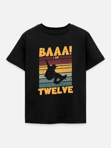 Baaa! I am twelve - Kids' T-Shirt - black