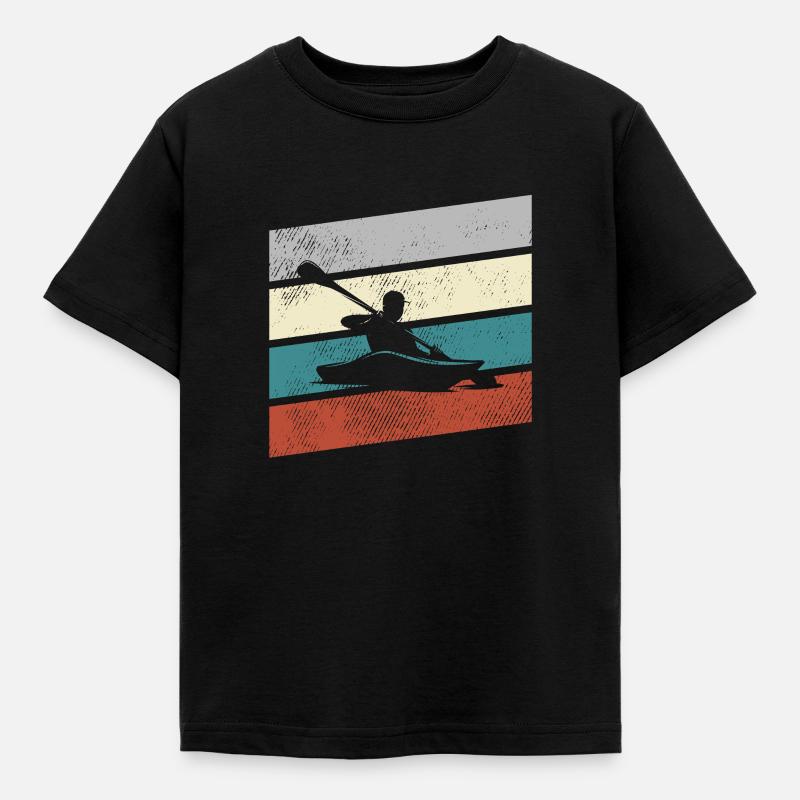 Kanu Retro - Kinder T-Shirt - Schwarz