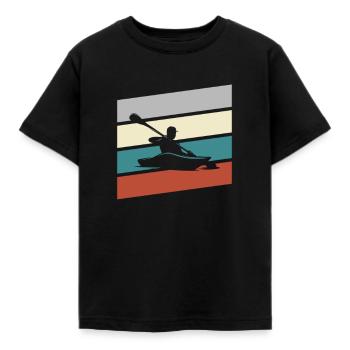Kanu Retro - Kinder T-Shirt - Schwarz - Vorne - AI Model Kid Female (0cm)