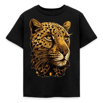 Cheetah Illustration Wild Cat Wildlife Lover - T-shirt Enfant - noir - Devant - AI Model Kid Female (0cm)