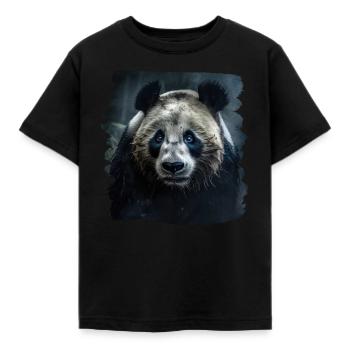 Pandas realistic Panda Giant Panda - Kids' T-Shirt - black - Front - AI Model Kid Female (0cm)