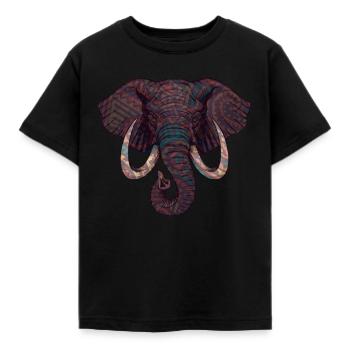 Elefantenkopf Kinder Elefant - Kinder T-Shirt - Schwarz - Vorne - AI Model Kid Female (0cm)
