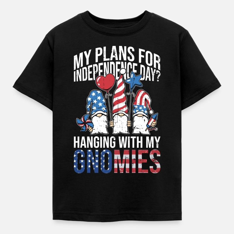 Gartenzwerg 4. Juli Indipendence Day Gnome - Kids' T-Shirt - black