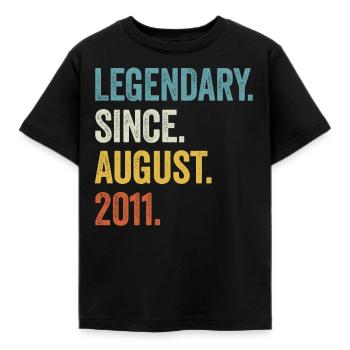 12. Geburtstag 12 Jahre Legendary Since August - Kinder T-Shirt - Schwarz - Vorne - AI Model Kid Female (0cm)