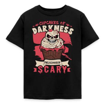 Terrifiant monstre de cupcake d’horreur d’Halloween - T-shirt Enfant - noir - Devant - AI Model Kid Female (0cm)