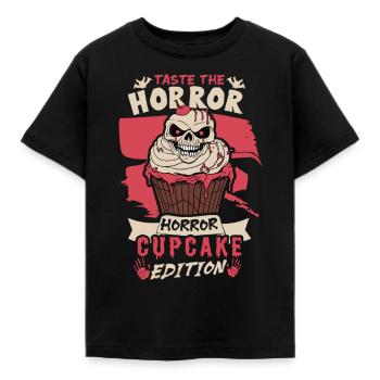 Terrifiant monstre de cupcake d’horreur d’Halloween - T-shirt Enfant - noir - Devant - AI Model Kid Female (0cm)