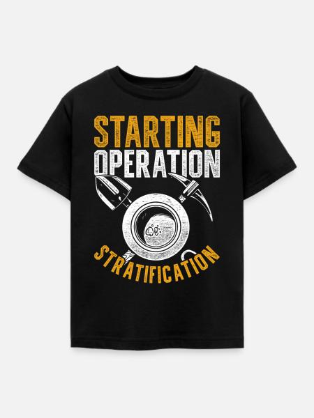 Goldsucher Starting Operation Stratification - Kinder T-Shirt - Schwarz