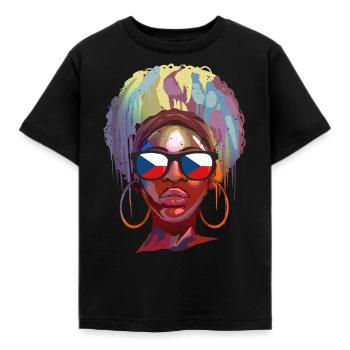 République tchèque - T-shirt Enfant - noir - Devant - AI Model Kid Female (0cm)