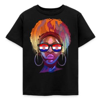 Kroatien - Kinder T-Shirt - Schwarz - Vorne - AI Model Kid Female (0cm)