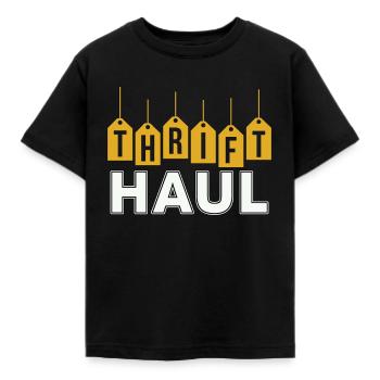 Thrift Shopping Thrift Haul Second Hand Thrifter - Kids' T-Shirt - black - Front - AI Model Kid Female (0cm)