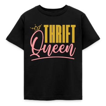 Thrift Shopping Thrift Queen Second Hand Thrifter - Kids' T-Shirt - black - Front - AI Model Kid Female (0cm)