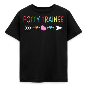 Potty Trainee Töpchen Training Motivation - Kinder T-Shirt - Schwarz - Vorne - AI Model Kid Female (0cm)