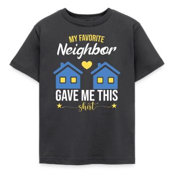 Favorite Neighbor Community - Kids' T-Shirt - dark grey - Front - AI Model Kid Female (0cm)