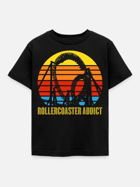 Achterbahn Roller Coasters Rollercoaster - Kinder T-Shirt - Schwarz