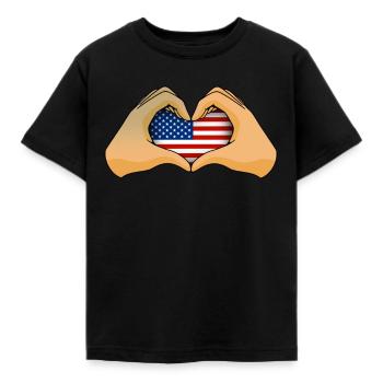 Verenigde Staten - Kinderen T-shirt - zwart - Voor - AI Model Kid Female (0cm)