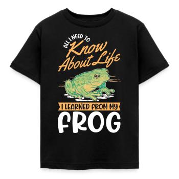 Frog Tree Frog Tree-climbing Frog - Kids' T-Shirt - black - Front - AI Model Kid Female (0cm)