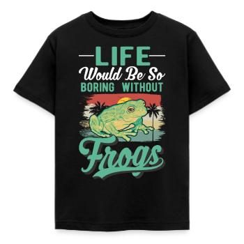 Frog Gift Tree Frog - Kids' T-Shirt - black - Front - AI Model Kid Female (0cm)